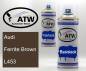 Preview: Audi, Ferrite Brown, L453: 400ml Sprühdose + 400ml Klarlack - Set, von ATW Autoteile West.